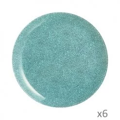 Luminarc 6 Assiettes Plates Icy Turquoise 26cm