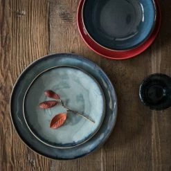 Maisons Du Monde Vaisselle De Noël Assiette à Dessert En Faïence Bleue - Lot De 6 -Assiettes Soldes Magasin assiette a dessert en faience bleue 1000 1 15 174183 2