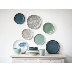 Maisons Du Monde Vaisselle De Noël Assiette à Dessert En Faïence Bleue - Lot De 6 -Assiettes Soldes Magasin assiette a dessert en faience bleue 1000 1 15 174183 4