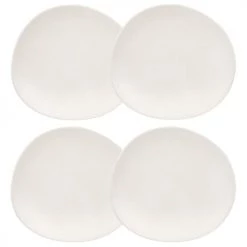 Maisons Du Monde Assiettes à Dessert Assiette à Dessert En Grès Blanc - Lot De 4