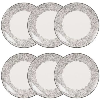 Maisons Du Monde Assiettes à Dessert Assiette à Dessert En Grès Blanc Motifs à Rayures - Lot De 6 3 Maisons Du Monde Assiettes à Dessert Assiette à Dessert En Grès Blanc Motifs à Rayures - Lot De 6 – Image 3
