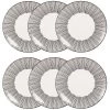 Maisons Du Monde Assiettes à Dessert Assiette à Dessert En Grès Blanc Motifs à Rayures - Lot De 6