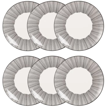 Maisons Du Monde Assiettes à Dessert Assiette à Dessert En Grès Blanc Motifs à Rayures - Lot De 6 4 Maisons Du Monde Assiettes à Dessert Assiette à Dessert En Grès Blanc Motifs à Rayures - Lot De 6 – Image 4