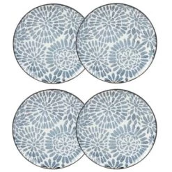 Maisons Du Monde Assiettes à Dessert Assiette à Dessert En Grès Blanc Motifs Graphiques Bleus - Lot De 4 -Assiettes Soldes Magasin assiette a dessert en gres blanc motifs graphiques bleus ischia 1000 0 6 193239 4 1