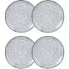 Maisons Du Monde Assiettes à Dessert Assiette à Dessert En Grès Imprimé Traits Bleus - Lot De 4