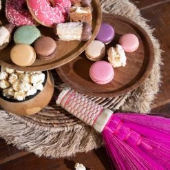 Bazar Bizar Assiettes De Présentation Assiette à Gâteau Large En Bois De Teck -Assiettes Soldes Magasin assiette a gateau large en bois de teck 2