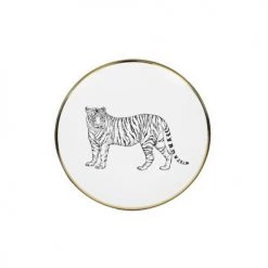 Lo De Manuela Assiettes De Présentation Assiette à Pain Porcelaine De Limoges Tigre 15 Cm