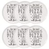 Maisons Du Monde Assiettes Plates Assiette à Pizza En Porcelaine Blanche Imprimée - Lot De 6