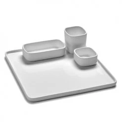 Serax Assiettes à Dessert Assiette Carrée En Porcelaine Blanche 20x20cm -Assiettes Soldes Magasin assiette carree en porcelaine blanche 20x20cm 4
