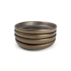 Salt&Pepper Assiettes Creuses Assiette Creuse 21xH3,5cm Or Graphite - Lot De 4 -Assiettes Soldes Magasin assiette creuse 21xh3 5cm or graphite lot de 4 5