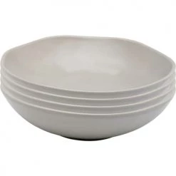 Kare Design Assiettes Creuses Assiette Creuse En Céramique Grise D21 - Lot De 4