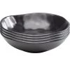 Kare Design Assiettes Creuses Assiette Creuse En Grès Noir D22 - Lot De 4