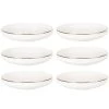 Maisons Du Monde Vaisselle De Noël Assiette Creuse En Porcelaine Blanche Et Dorée - Lot De 6
