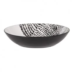 Maisons Du Monde Assiettes Creuses Assiette Creuse En Porcelaine Blanche Et Noire à Motifs - Lot De 6