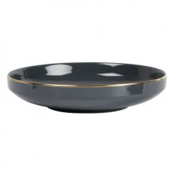 Maisons Du Monde Assiettes Creuses Assiette Creuse En Porcelaine Grise Et Dorée - Lot De 6