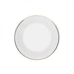 Lo De Manuela Assiettes Creuses Assiette Creuse Porcelaine De Limoges Blanche - Bord Doré 19 Cm