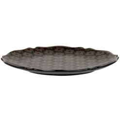Maisons Du Monde Assiettes De Présentation Assiette De Présentation En Grès Noir Et Doré