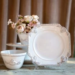 Blanc Mariclo Assiettes à Dessert Assiette En Céramique Blanche 22 Cm -Assiettes Soldes Magasin assiette en ceramique blanche 22 cm 2