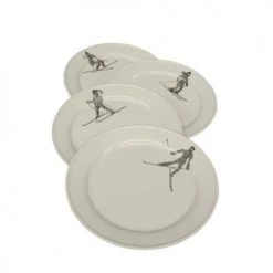 Wadiga Assiettes Plates Assiette En Céramique Blanche D27cm - Lot De 4