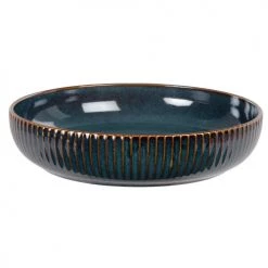 Maisons Du Monde Assiettes Plates Assiette En Grès Bleu Et Marron - Lot De 2 -Assiettes Soldes Magasin assiette en gres bleu et marron 1000 5 5 213984 2