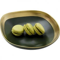Kare Design Vaisselle De Noël Assiette En Grès Vert Foncé Et Doré D27 - Lot De 4 -Assiettes Soldes Magasin assiette en gres vert fonce et dore d27 lot de 4 4