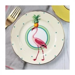 Yvonne Ellen Assiettes à Dessert Assiette En Porcelaine Flamant Rose D16cm -Assiettes Soldes Magasin assiette en porcelaine flamant rose d16cm 2