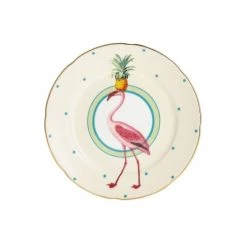 Yvonne Ellen Assiettes à Dessert Assiette En Porcelaine Flamant Rose D16cm