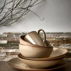 ONA Assiettes à Dessert Assiette Plate Beige Ø 20,5cm - Lot De 4 -Assiettes Soldes Magasin assiette plate beige oe 20 5cm lot de 4 1