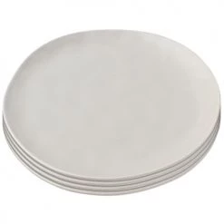 Kare Design Assiettes Plates Assiette Plate En Céramique Grise D26 - Lot De 4