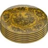 Kare Design Assiettes Plates Assiette Plate En Céramique Jaune D27 - Lot De 6