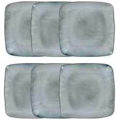 Maisons Du Monde Vaisselle De Noël Assiette Plate En Faïence Grise - Lot De 6