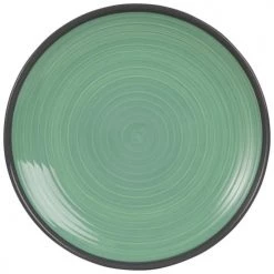 Maisons Du Monde Assiettes Plates Assiette Plate En Faïence Verte - Lot De 2