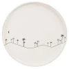 Maisons Du Monde Assiettes Plates Assiette Plate En Grès Beige Motifs Palmiers Noirs - Lot De 6