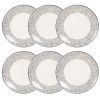 Maisons Du Monde Vaisselle De Noël Assiette Plate En Grès Blanc Motifs à Pois - Lot De 6