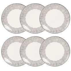 Maisons Du Monde Vaisselle De Noël Assiette Plate En Grès Blanc Motifs à Pois - Lot De 6 -Assiettes Soldes Magasin assiette plate en gres blanc motifs a pois mekong 1000 2 0 173266 4