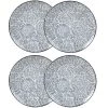 Maisons Du Monde Assiettes Plates Assiette Plate En Grès Blanc Motifs Graphiques Bleus - Lot De 4