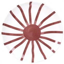 Maisons Du Monde Assiettes Plates Assiette Plate En Grès Blanc, Rouge Et Jaune - Lot De 6