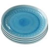 Kare Design Assiettes Plates Assiette Plate En Grès Bleu D27 - Lot De 4