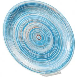 Kare Design Assiettes Plates Assiette Plate En Grès Bleu D27 - Lot De 4 -Assiettes Soldes Magasin assiette plate en gres bleu d27 lot de 4 7