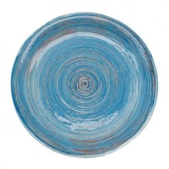 Kare Design Assiettes Plates Assiette Plate En Grès Bleu D27 - Lot De 4 -Assiettes Soldes Magasin assiette plate en gres bleu d27 lot de 4 8