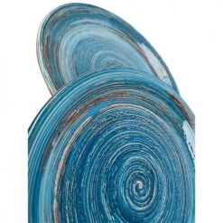 Kare Design Assiettes Plates Assiette Plate En Grès Bleu D27 - Lot De 4 -Assiettes Soldes Magasin assiette plate en gres bleu d27 lot de 4 9