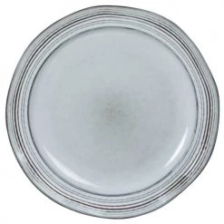 Maisons Du Monde Assiettes Plates Assiette Plate En Grès Bleu Gris - Lot De 4