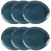 Maisons Du Monde Vaisselle De Noël Assiette Plate En Grès Bleu Pétrole - Lot De 2