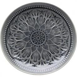 Kare Design Assiettes Plates Assiette Plate En Grès Gris D27 - Lot De 4 -Assiettes Soldes Magasin assiette plate en gres gris d27 lot de 4 2