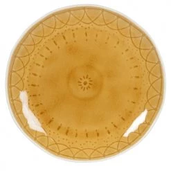 Maisons Du Monde Assiettes Plates Assiette Plate En Grès Jaune - Lot De 4