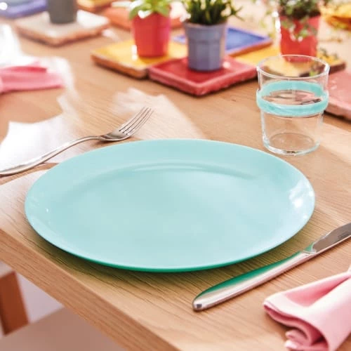Luminarc Assiettes Plates Assiette Plate En Opale Turquoise D27cm 2 Luminarc Assiettes Plates Assiette Plate En Opale Turquoise D27cm – Image 2