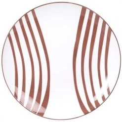 Maisons Du Monde Assiettes Plates Assiette Plate En Porcelaine à Rayures Marron - Lot De 6