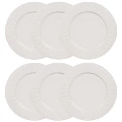 Maisons Du Monde Vaisselle De Noël Assiette Plate En Porcelaine Blanche - Lot De 6
