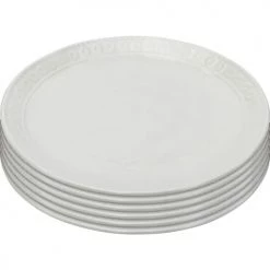 Kare Design Assiettes Plates Assiette Plate En Porcelaine Blanche D22 - Lot De 6