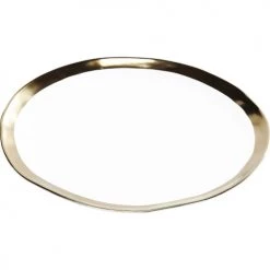 Kare Design Assiettes Plates Assiette Plate En Porcelaine Blanche Et Dorée D25 -Assiettes Soldes Magasin assiette plate en porcelaine blanche et doree d25 2